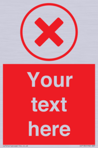 Custom red background, red cross in circle sign